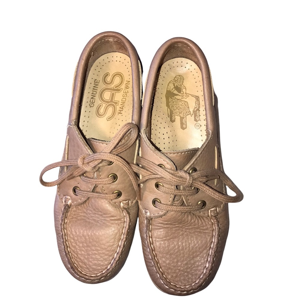 SAS Hand Sewn Genuine Lace Up Leather Shoes Comfort Walking Vintage in Mocha